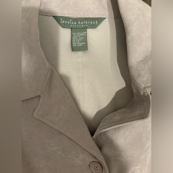 Jessica Holbrook Easy Care Lilac Crushed Velvet Jacket Button Down Long Sleeve - Picture 6 of 7